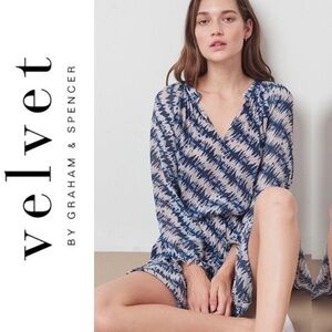 Anthropologie Velvet by Graham & Spencer Leah Tie-Dyed Peasant Dress